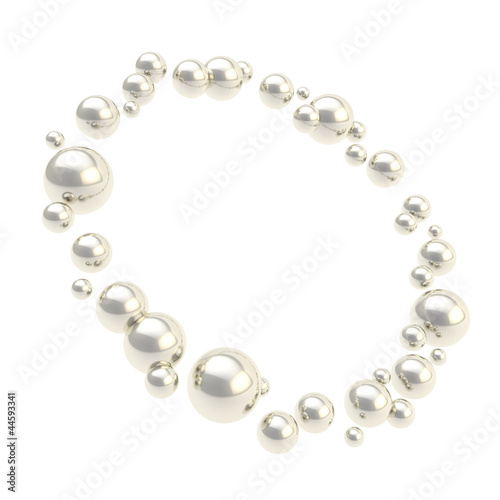 Fotografía Round circle copyspace frame made of glossy spheres