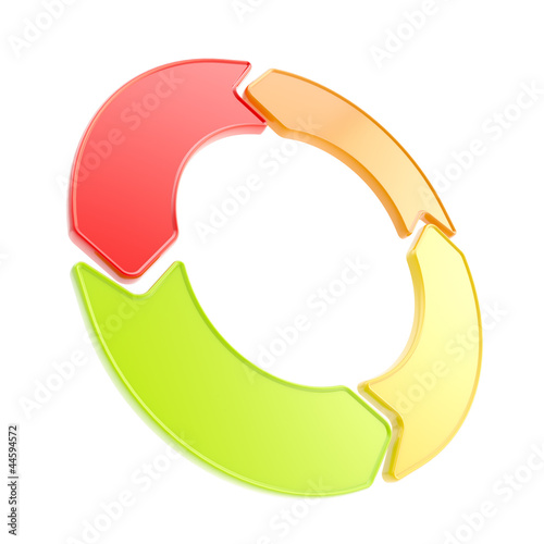 Four glossy arrow copyspace emblem circlular round tag