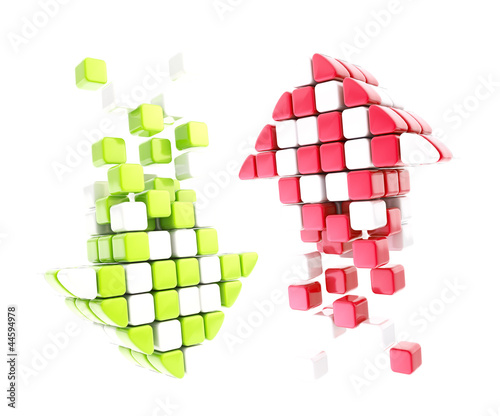 Increase and decrease glossy arrow icon emblems