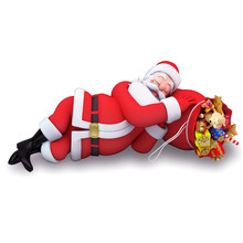 Santa Claus Is Sleeping With Gift Bag