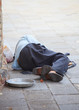 Homeless sleeping in the street