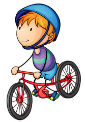 Wall Mural - a boy riding on a bicycle