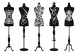 fashion mannequins, vector set