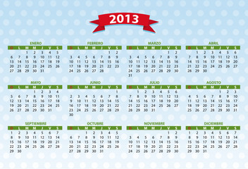 2013 spanish calendar in vector mode