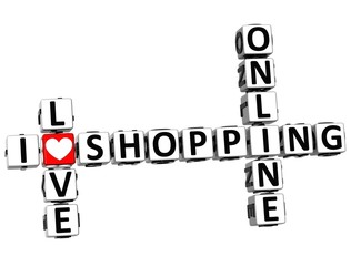 Poster - 3D I Love Online Shopping Crossword