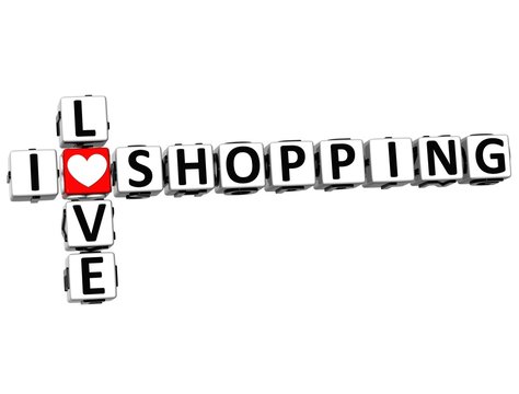 3D I Love Shopping Crossword