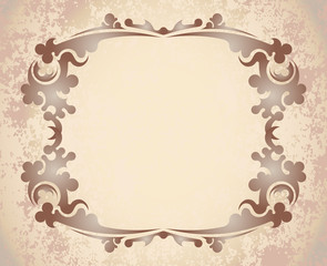 Poster - rich-decorated floral frame