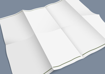 Empty folded paper booklet