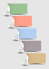 Wall Mural - origami paper numbered banners in pastel colors