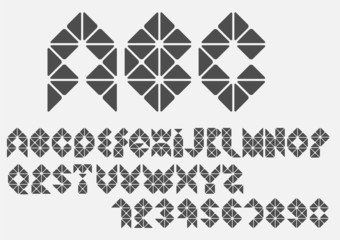 Poster - original mosaic alphabet. vector eps10