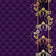 Elegant purple Rococo background with gold margin