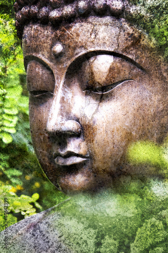 Nowoczesny obraz na płótnie Grunge Buddha Nature - Abgeblätterte Farbe