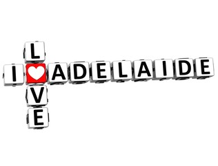 Aufkleber - 3d i love adelaide crossword