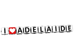 Aufkleber - 3d i love adelaide button click here block text