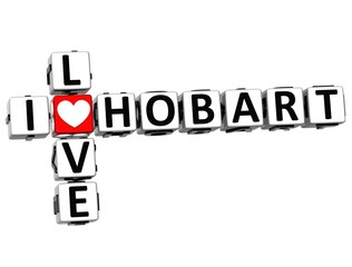 Aufkleber - 3d i love hobart crossword