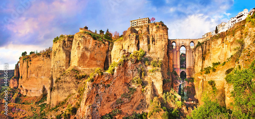 Foto-Kassettenrollo  - Panoramic view of the city of Ronda at sunset, Andalusia, Spain (von JFL Photography)