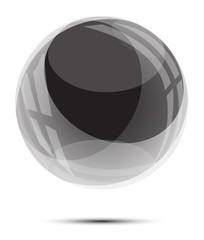 Wall Mural - Black glass sphere