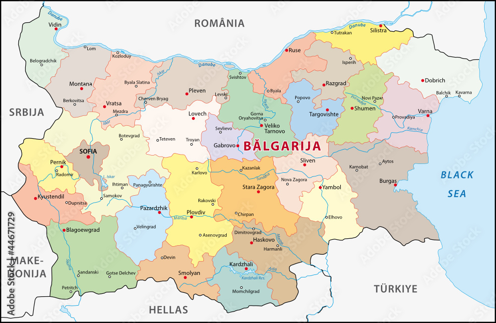 Bulgarien, Administrativ - obrazy, fototapety, plakaty 