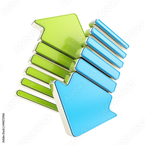 Up and down arrow composition made of two cursors