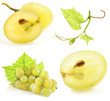 Collection of grape isolated on white background