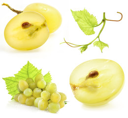 Canvas Print - Collection of grape isolated on white background