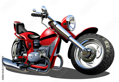 Obraz w ramie Vector Cartoon Motorcycle