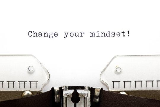 Change Your Mindset typed on retro typewriter 