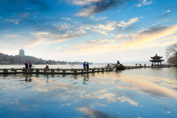 Sticker - hangzhou west lake at afterglow