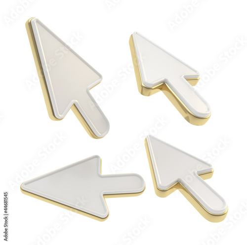 Set of four mouse cursor pointers isolated