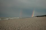 Fototapeta Tęcza - burza nad morzem tęcza deszcz