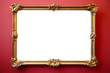 © andersphoto - Picture gold frame on red painted wall