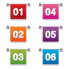 Wall Mural - vector numbered labels