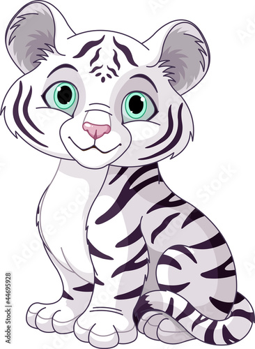 Tapeta ścienna na wymiar White tiger cub