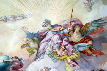 Ceiling painting in the religious version.