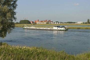 Wall Mural - barge on river