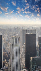 Wall Mural - Dramatic sky over New York City - Aerial view