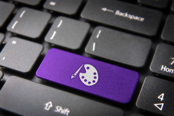 Wall Mural - violet keyboard key painting palette, art background