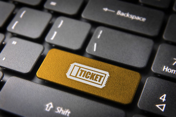 Wall Mural - keyboard key with entertainment ticket entrance
