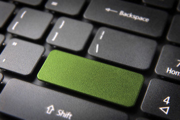 Wall Mural - green keyboard key
