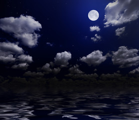 Wall Mural - Night sky with moon