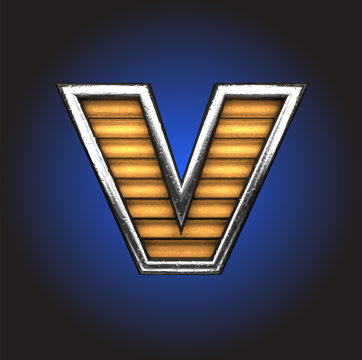 Yellow letter with metal