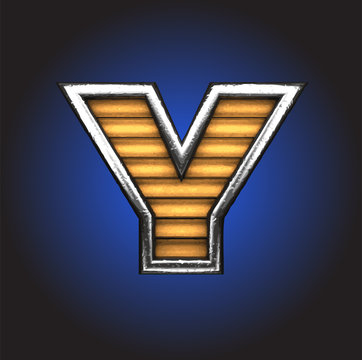 Yellow letter with metal