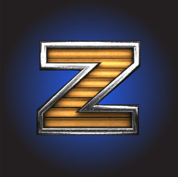 Yellow letter with metal