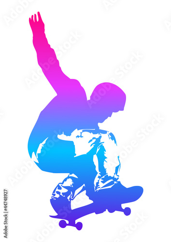 Naklejka dekoracyjna Pop art illustration of a skateboarder