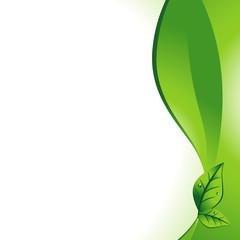 Wall Mural - green abstract wave