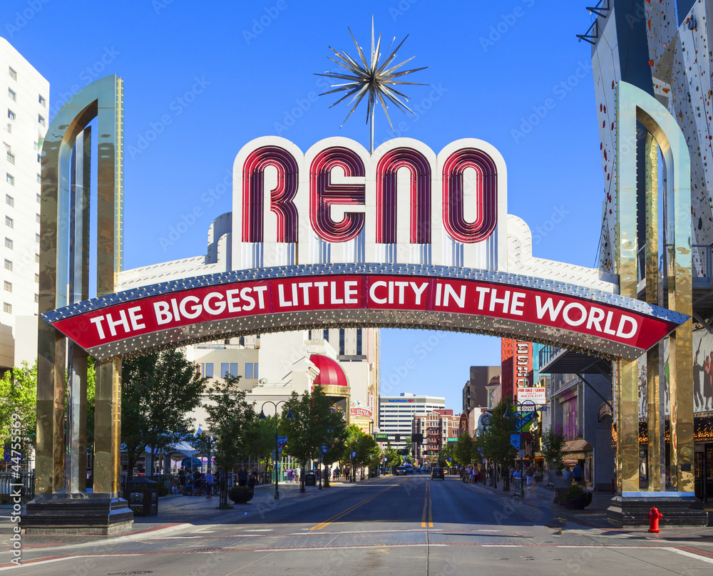 Reno The Biggest Little City in the World. Stock Photo | Adobe Stock