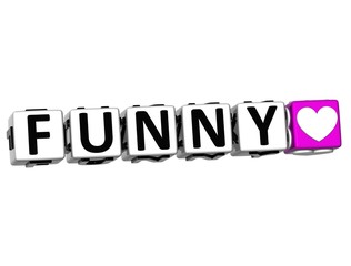 Poster - 3D Love Funny Button Click Here Block Text