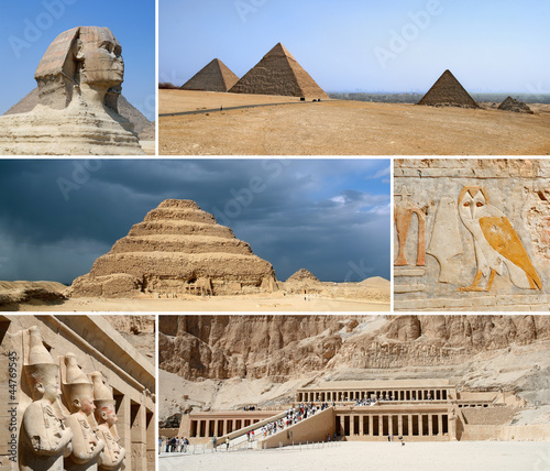 Naklejka na drzwi Egypt Landmark Collage - Highlights