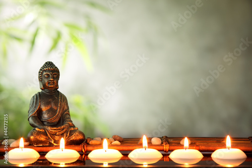 Obraz w ramie Buddha and candles