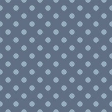 Vector Seamless Pattern Polka Dots Sailor Navy Blue Background